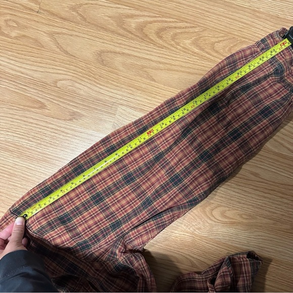 Carhartt 2XL Tall Long Sleeve Orange Red Plaid Button Up Flannel Cotton Shirt - Picture 7 of 8